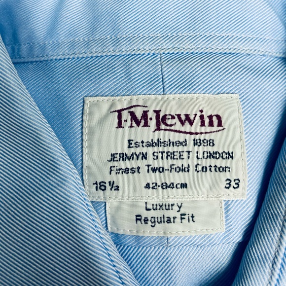 T.M.Lewin | Shirts | Tm Lewin Solid Blue Dress Shirt 6533 | Poshmark